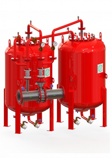 Сдвоенный бак-дозатор для пенообразователя вертикальный - 1