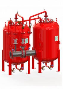 Сдвоенный бак-дозатор для пенообразователя вертикальный