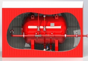 Камера задвижек с баками дозирования
